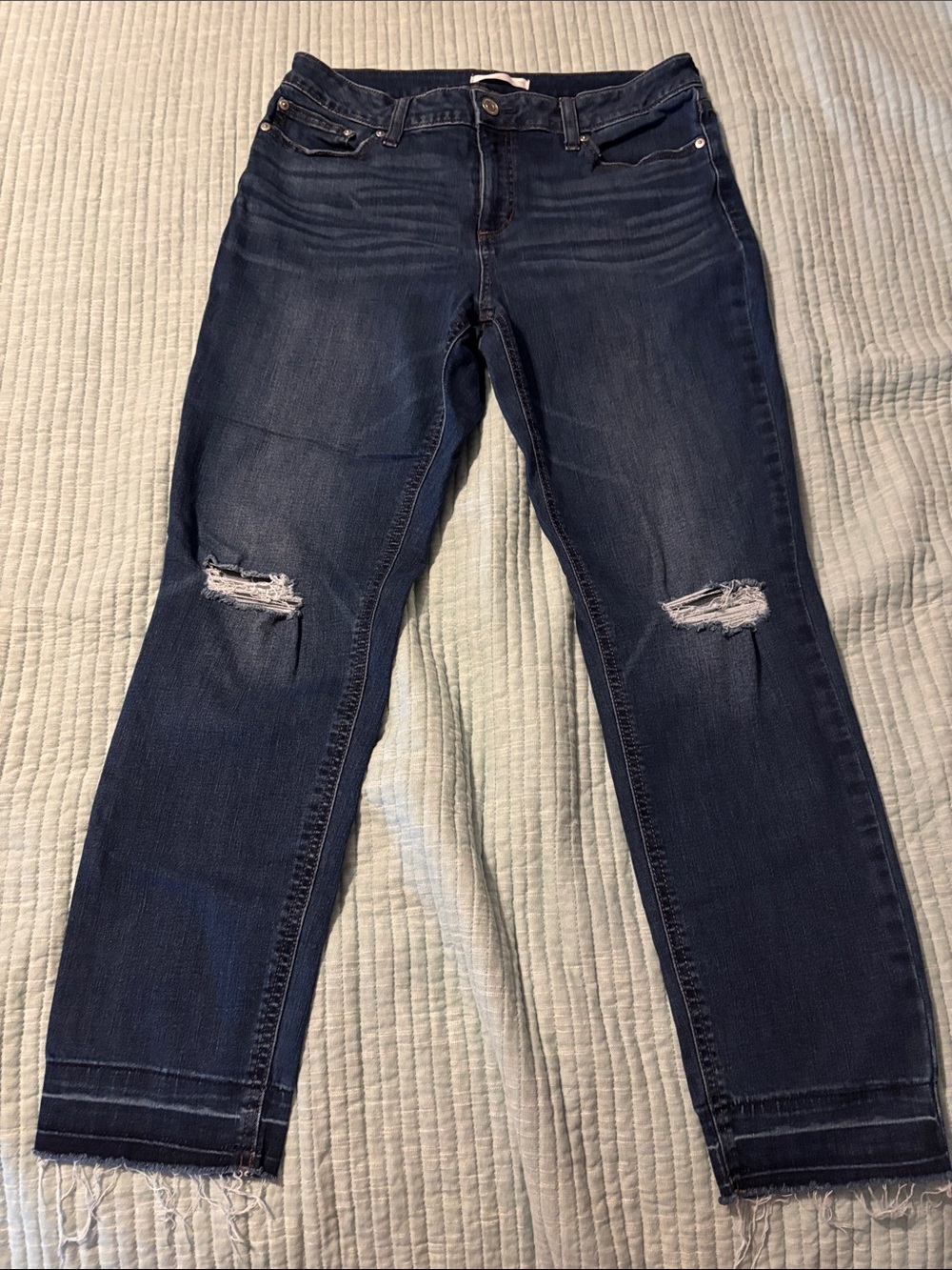 LC Lauren Conrad Dark Blue Distressed Jeans